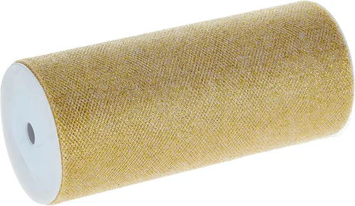 Vista 2 de Berwick Offray Gold Sparkle Tulle by the Bolt, 6 pulgadas de ancho, 25 yardas Dorado