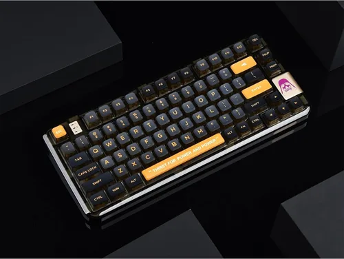 Vista 2 de YUNZII Coolkiller CK75 - Teclado mecánico inalámbrico intercambiable en caliente, teclado montado en junta acrílica transparente para WindowsMac