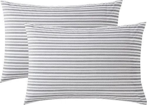 Vista 9 de Nautica - Juego de fundas de almohada estándar, ropa de cama de percal de algodón, decoración casual para el hogar (Beaux Stripe Blue, 2 piezas)