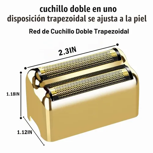 Vista 4 de Hoja de repuesto para afeitadora y cortadoras compatibles con BaBylissPRO Barberology Double FXFS2G (dorado)