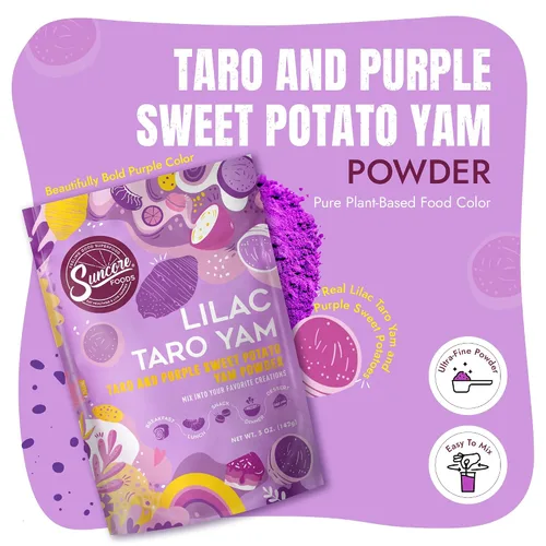 Vista 3 de Suncore Foods Lila Taro Yam Powder 5oz (batata morada) Sin gluten