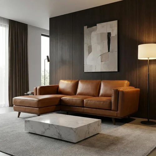 Vista 20 de Anthony - Sofá modular esquinero con orientación izquierda, sofá modular en forma de L de 4 asientos, sofá moderno tapizado suave para sala