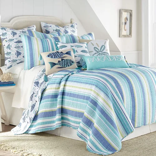 Vista 8 de Levtex Home - Laida Beach - Almohada decorativa (18X18in.) - Concha de Dólar de Arena - Espuma de mar Verde, Blanco y Natural