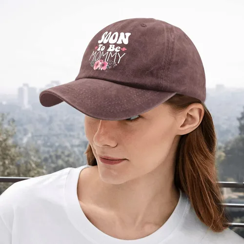 Vista 5 de devor Cap Soon to be Mommy Baseball Cap for Women Graphic Denim Dad Hat Adjustable