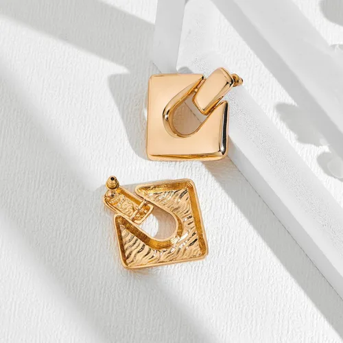 Vista 6 de HESSAWELL Aretes de aro gruesos para mujer, aretes colgantes de aro de oro para mujer, regalo