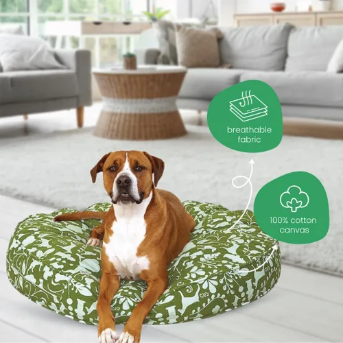 Vista 4 de Molly Mutt Amarillo by Morning - Funda de edredón para cama para perro, 100% algodón orgánico con certificación GOTS para cama de perro, cachorro