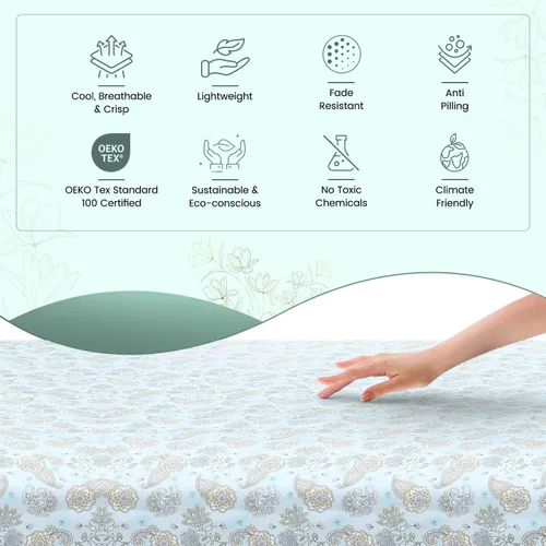 Vista 3 de Feather & Stitch - Juego de sábanas de 100 % algodón más suaves, ropa de cama de tejido percal de 300 hilos, bolsillo profundo de 16 pulgadas