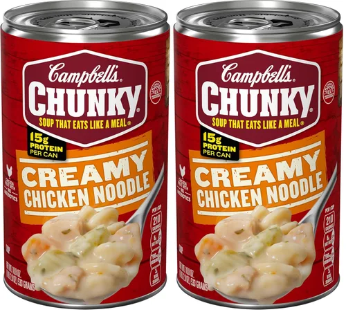 Vista 13 de Sopa Campbell's Chunky, Sopa Cremosa de Pollo con Fideos, Lata de 18.8 Oz