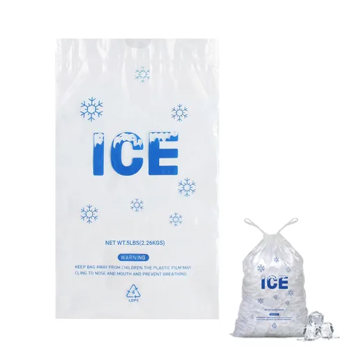 Vista 7 de 200 UNIDADES Bolsas de Hielo de Plástico con Cordón de 3 lb. 9 x 15.5 Pulgadas Bolsas de Hielo de Plástico Resistentes con Cordón de Plástico