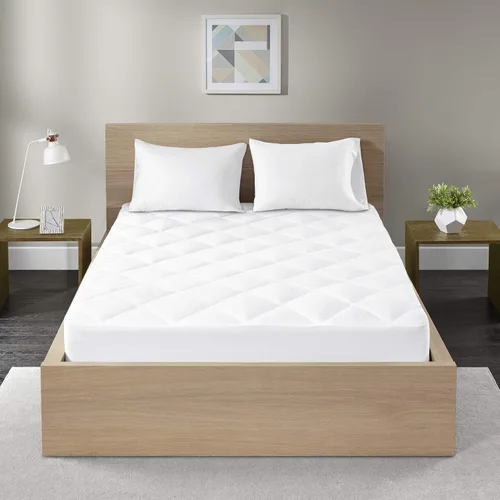 Vista 2 de Madison Park Quiet Nights - Funda protectora de colchón Edredón alternativo de plumón de algodón satinado de 300 hilos, impermeable