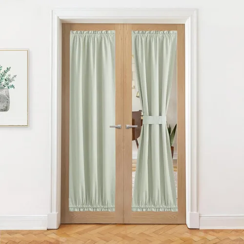 Vista 137 de NICETOWN Cortinas de Lino para Puerta Lateral - Cortinas Opacas con Aislamiento Térmico para Puerta Delantera Francesa para Sombra Pequeña