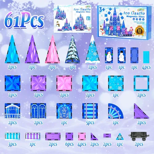 Vista 7 de Princess Castle - Azulejos magnéticos para niños de 4 a 8 años con juego