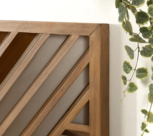 Vista 3 de Kate and Laurel Barreda - Placa decorativa de madera para pared, 26 x 26 pulgadas, madera natural, arte cuadrado rústico de madera para pared