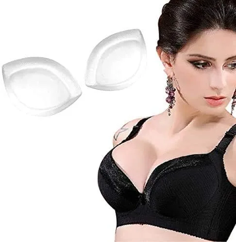 Vista 6 de 1 par de almohadillas de silicona reutilizables e invisibles, suaves e impermeables, con forma de abulón, para sujetador de vestido, bikini
