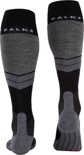 Vista 2 de FALKE Calcetines de esquí SK4 para mujer, lana merina, altura hasta la rodilla, cojín ligero, transpirables, de secado rápido, calcetines deportivos