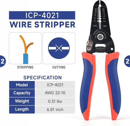 Vista 3 de iCrimp Kit de herramientas de crimpado de cambio rápido para conector de nailon aislado AWG22-10, terminales termorretráctiles, barril abierto