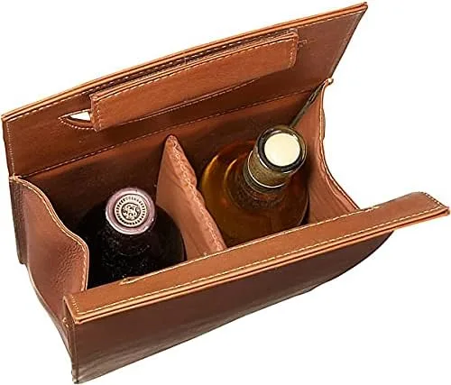 Vista 5 de Piel Leather Portador de vino doble, Saddle, Portador de vino doble