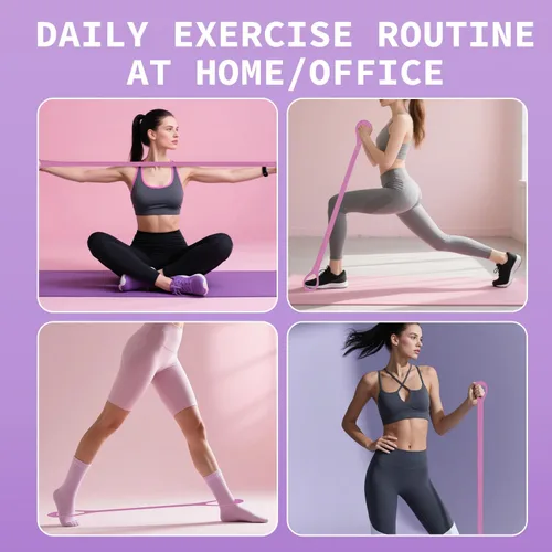 Vista 4 de Figura 8 Banda de resistencia para fitness, brazo y espalda, hombro, cuerda elástica, equipo de ejercicio para yoga, pilates, terapia física