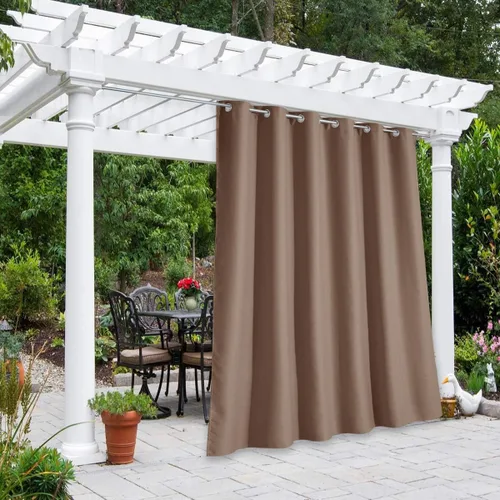 Vista 70 de NICETOWN Cortina para Exteriores para Patio Impermeable de 84 Pulgadas de Ancho, Aislamiento Térmico con Ojales Antioxidantes Bloqueo UV Cortina