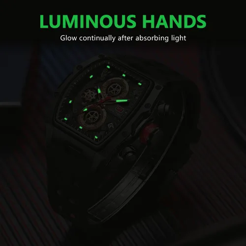 Vista 6 de AIMES Watch Wristwatch for Men Fashion Casual Cool Big Dial Watch Luminous Waterproof Sport Analog Quartz Business Mens Watches Silicon Strap Dress