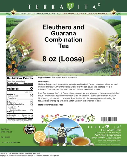Vista 2 de Eleuthero y Guaraná Té Combinación (suelto) (8 oz, ZIN: 516360)