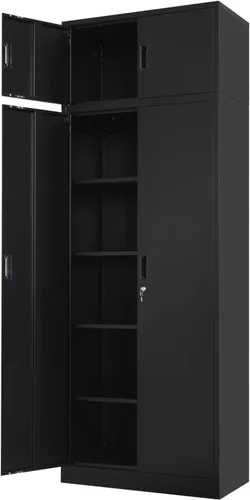 Vista 42 de BESFUR Armarios de almacenamiento de metal con estantes y puertas, armario de almacenamiento con cerradura de 36" de altura para oficina en casa