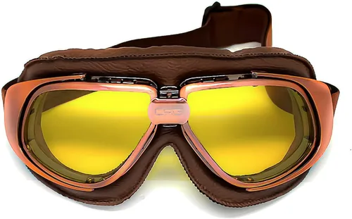 Vista 14 de Anteojos de seguridad para motociclismo, motonetas, medio casco clásico para Vespa, estilo aviador, plegable con lentes transparentes T008 Marco