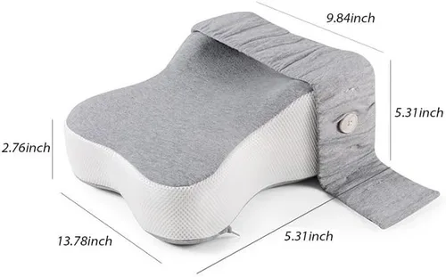 Vista 4 de Almohada de rodilla cómoda para personas que duermen de lado, almohada de espuma viscoelástica para aliviar el dolor de cadera, espalda y ciática