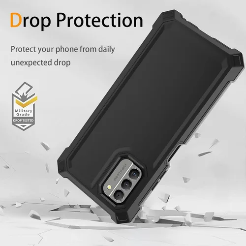 Vista 4 de Funda para Nokia G310 5G con protector de pantalla de vidrio templado, funda protectora delgada de silicona suave de cuerpo completo