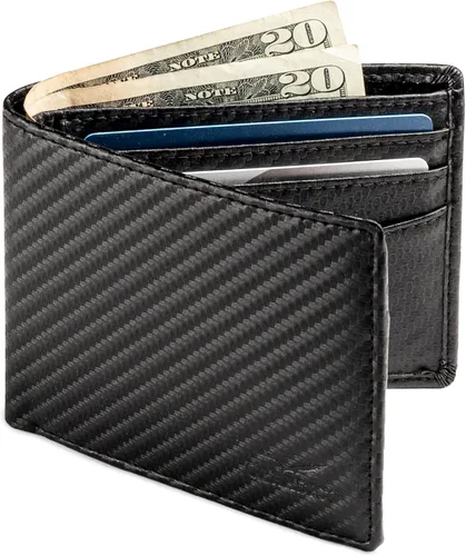 Vista 2 de Cartera para hombre Cartera delgada de piel auténtica con RFID Regalo para hombres empaquetado en elegante caja de regalo
