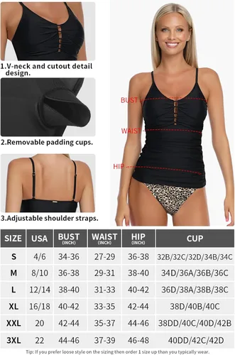 Vista 5 de RELLECIGA Top tankini fruncido para mujer
