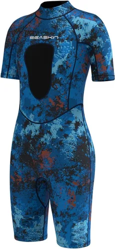 Vista 5 de Seaskin Shorty - Traje de neopreno para mujer, 0.118 in de neopreno de camuflaje