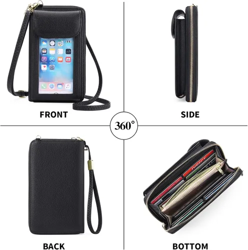 Vista 2 de FALAN MULE Bolso cruzado pequeño para teléfono celular para mujer, cartera de piel sintética