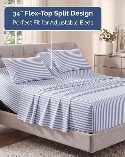 Vista 348 de Extra Deep Twin XL Sheet Set - 3 Piece College Dorm Room - White 01-Blanco
