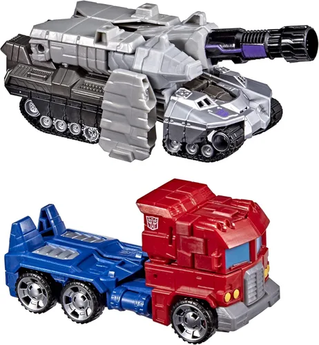 Vista 2 de Transformers Toys Heroes and Villains Optimus Prime y Megatron, paquete de 2 figuras de acción – para niños de 6 años en adelante, 7 pulgadas