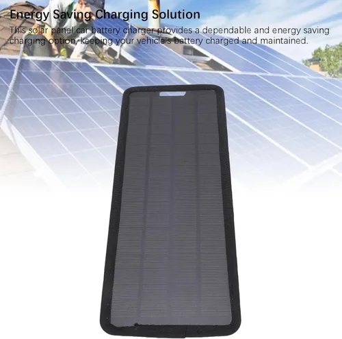 Vista 6 de Fafeicy Portable Solar Car Battery Charger, with Polycrystalline Panel and Intelligent Charging Technology, for RVs and Boats High Efficiency 6W ABS