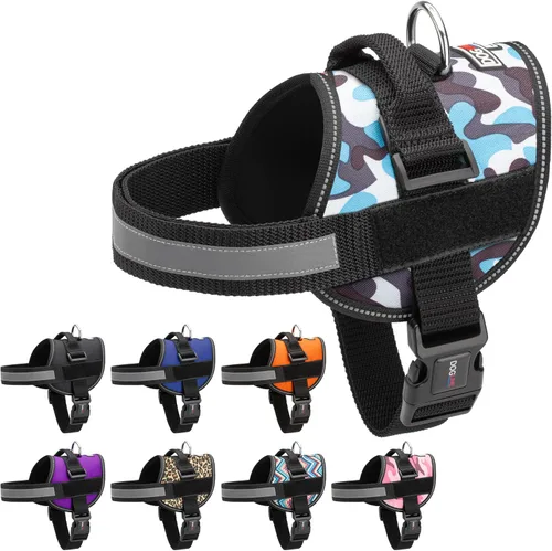 Vista 16 de Dogline Arnés para perro, chaleco reflectante ajustable sin tirones con asa para caminar, entrenar, transpirable, arnés sin estrangulamiento