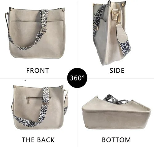 Vista 4 de Crossbody Bags for Women Vegan Leather Hobo Purses Shoulder Handbags for with Wide Adjustable Strap Wallet