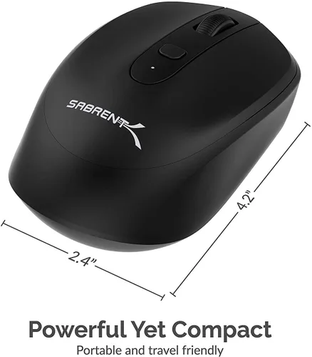Vista 7 de SABRENT Ratón inalámbrico recargable de 2,4 GHz con resolución ajustable (MS-RCWM)