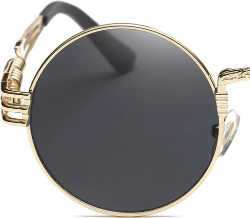Vista 2 de Dollger Gafas de sol redondas Steampunk con marco de metal