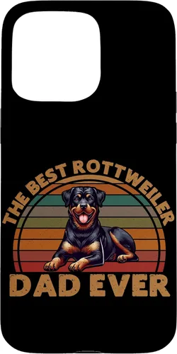 Vista 28 de Best Rottweiler Dad Ever Rottie Father Dog Parent Retro Case for iPhone 16