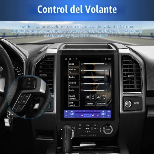 Vista 4 de Radio de coche Android 13 para Ford F150 2015-2021, estéreo de 12.1 pulgadas con CarPlay y Android Auto, SWC, DSP, Bluetooth, WiFi, MirrorLink