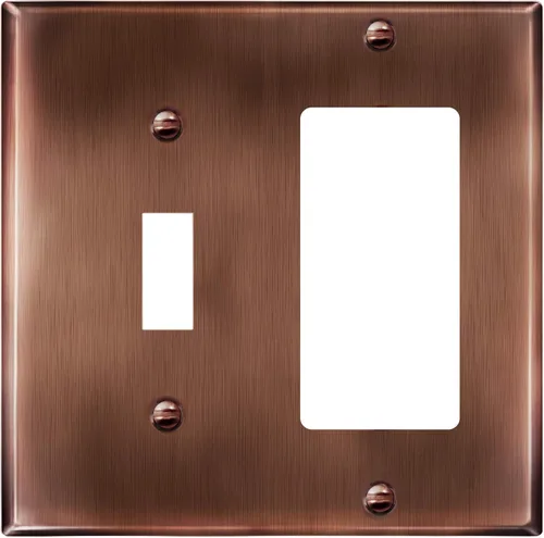 Vista 16 de ENERLITES - Placa de pared combinada para interruptor de palanca y enchufe decorativo, cubierta de acero inoxidable 201, resistente a la corrosión