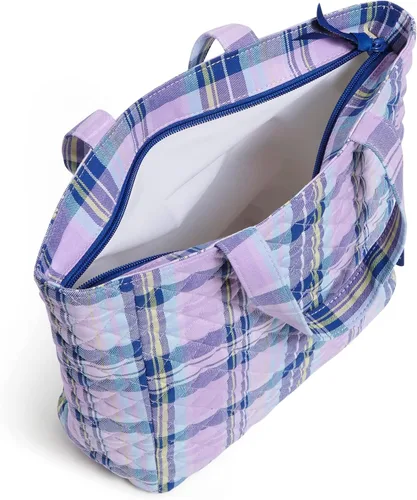Vista 3 de Vera Bradley Lonchera de algodón para mujer, diseño a cuadros de amatista, algodón reciclado, talla única
