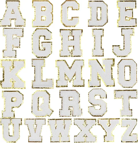 Vista 9 de Kare & Kind Parches de letras para planchar – Parches bordados de felpilla del alfabeto de la A a la Z – Para coser o planchar para ropa, camisas