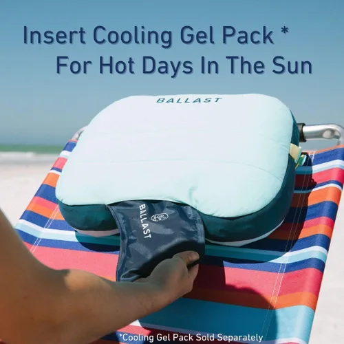 Vista 6 de Ballast Almohada de playa, cómoda, duradera y compacta, se mantiene en playas ventosas con bolsa de arena patentada, almohada inflable para playas