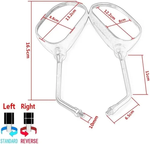 Vista 6 de Espejo retrovisor lateral para motocicleta YBR125 XTZ125 XTZ YBR YB 125 Bar End Mirror M10 Tornillo