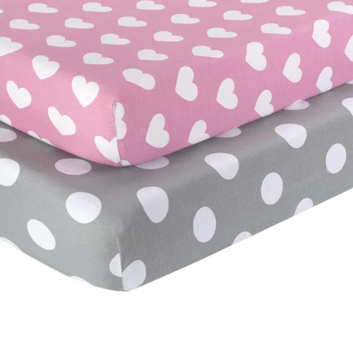 Vista 16 de Everyday Kids Paquete de 2 Sábanas Bajeras para Cuna para Niña, 100% Sábana de Bebé de Microfibra Suave y Transpirable, Se Adapta a Colchones