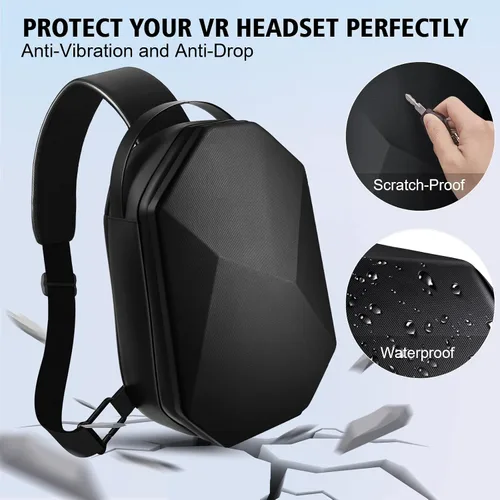 Vista 5 de Annapro Funda de transporte para Oculus Quest 2, funda rígida de viaje para MetaOculus Quest 2 VR para auriculares y controladores