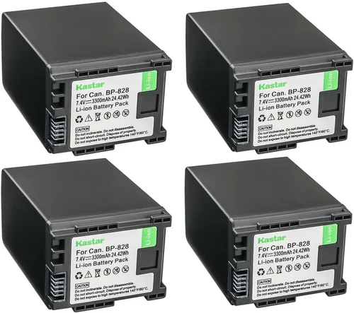 Vista 6 de Kastar Paquete de 1 batería BP-828 de 7.4 V 3300 mAh de repuesto para Canon BP-820 BP820, BP-828 BP828, cargador Canon CG-800 CG800, Canon VIXIA HF